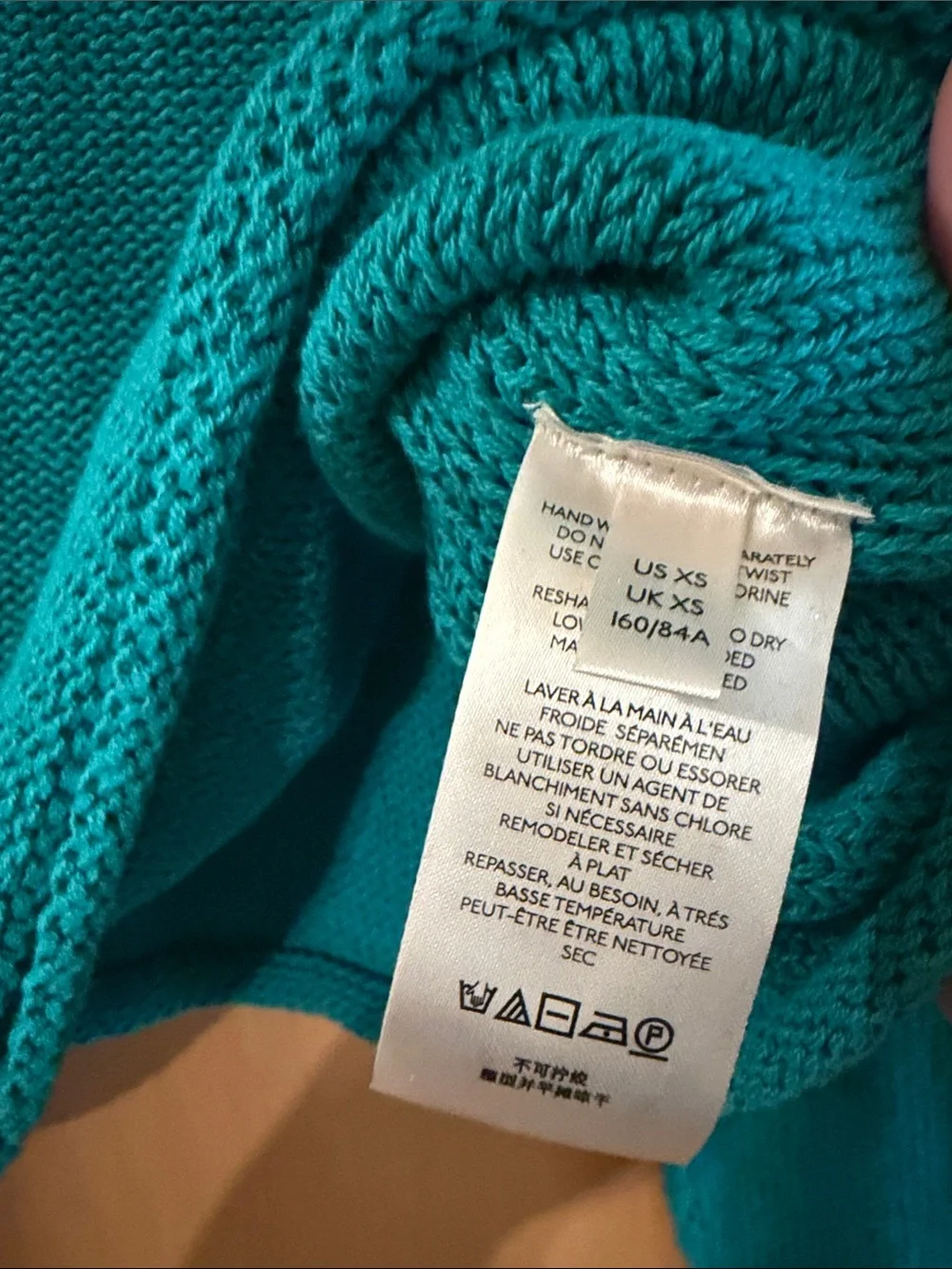 We the Free Free People Women’s Inside Out Cropped Crewneck Sweater Teal XS